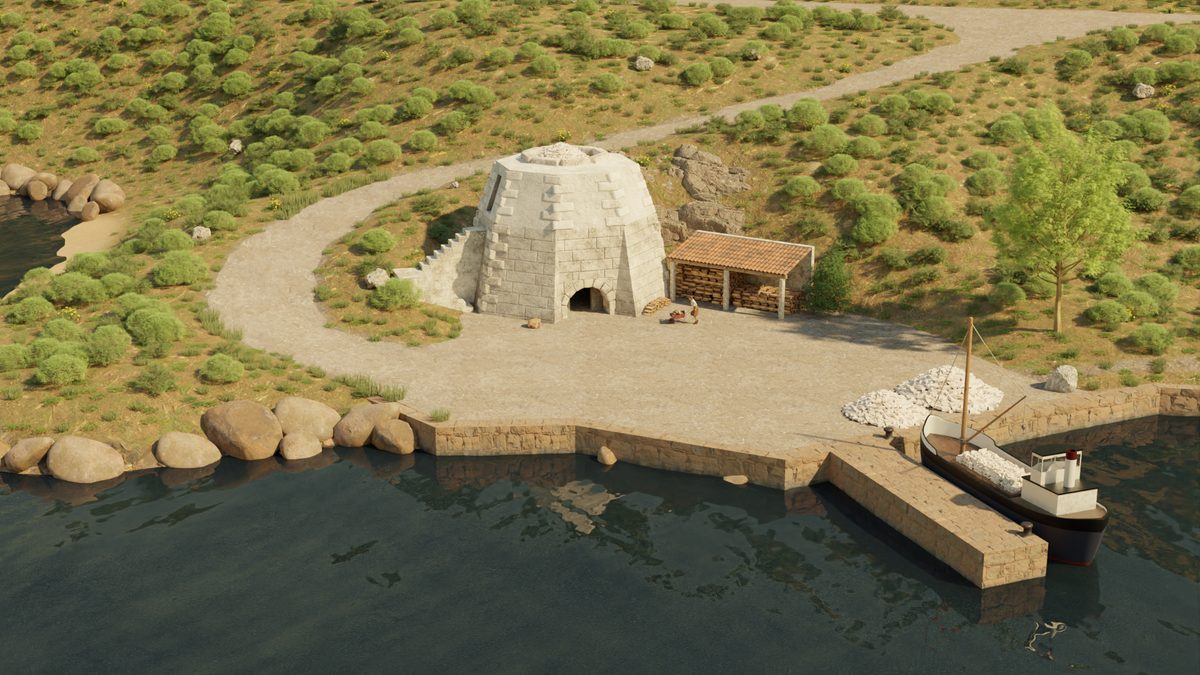 Forno de Cal de Vilaboa - Reconstrución 3D